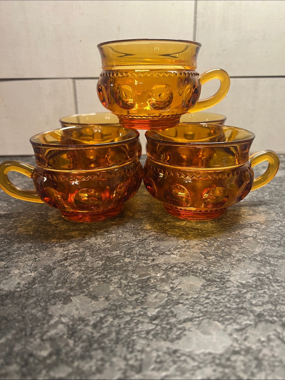 Vintage Amber INDIANA GLASS Punch or Snack cup. 4 oz - Set of 5 Like new